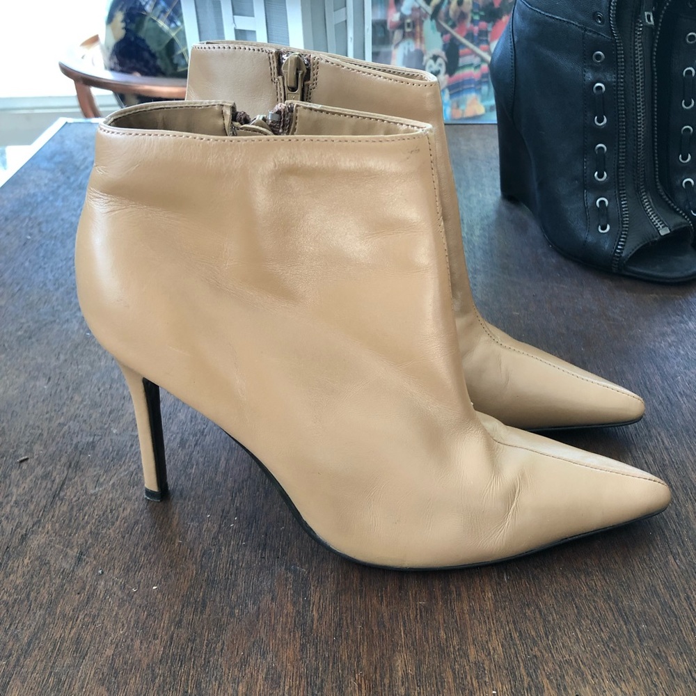 Colin Stuart Tan Leather Ankle Boots